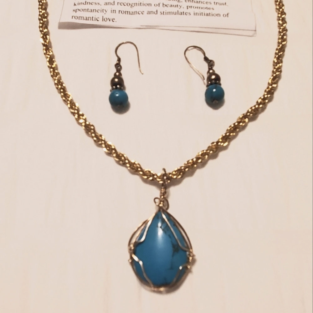 Turquoise Earrings & Necklace Set